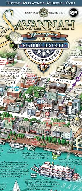 Savannah Historic District Illustrated Map.
