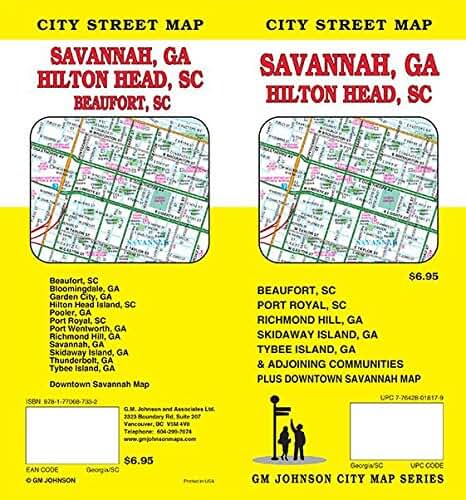 Savannah GA / Hilton Head SC / Beaufort SC, Georgia and South Carolina Street Map