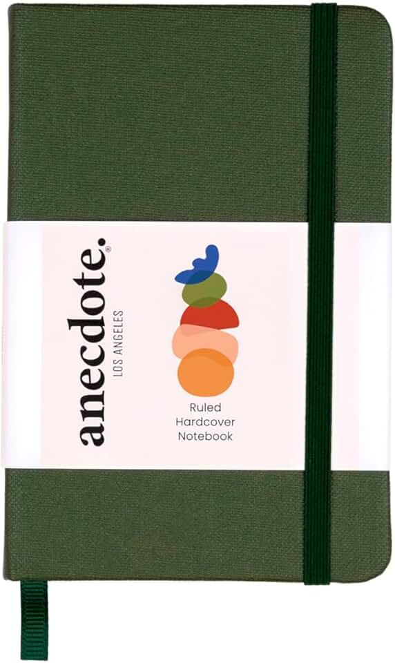 ANECDOTE. Small Journal Notebook for Men & Women, 192 Pages | Thick 80 GSM Lined Paper| Hardcover (5.5"x3.5" Pocket Size) | Daily Journaling Diary for Work, Travel, School & Office Use (Evergreen)