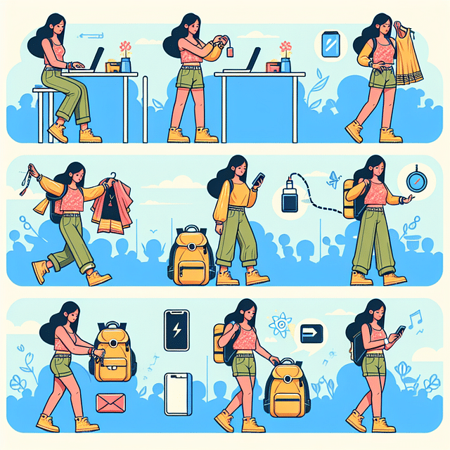 Festival-goer dressed for outdoor music event