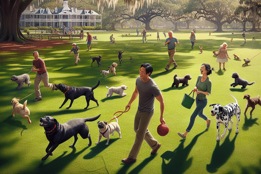 Forsyth Park Savannah dogs