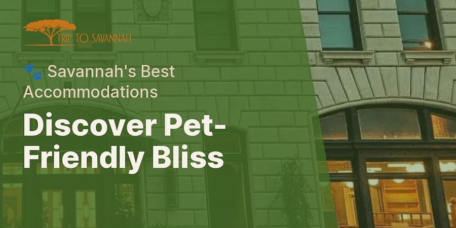 Discover Pet-Friendly Bliss - 🐾 Savannah's Best Accommodations