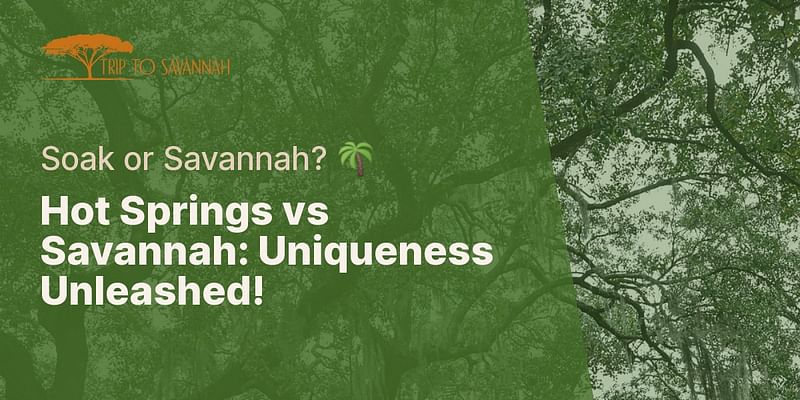 Hot Springs vs Savannah: Uniqueness Unleashed! - Soak or Savannah? 🌴
